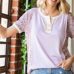 NWOT Lavender and floral top